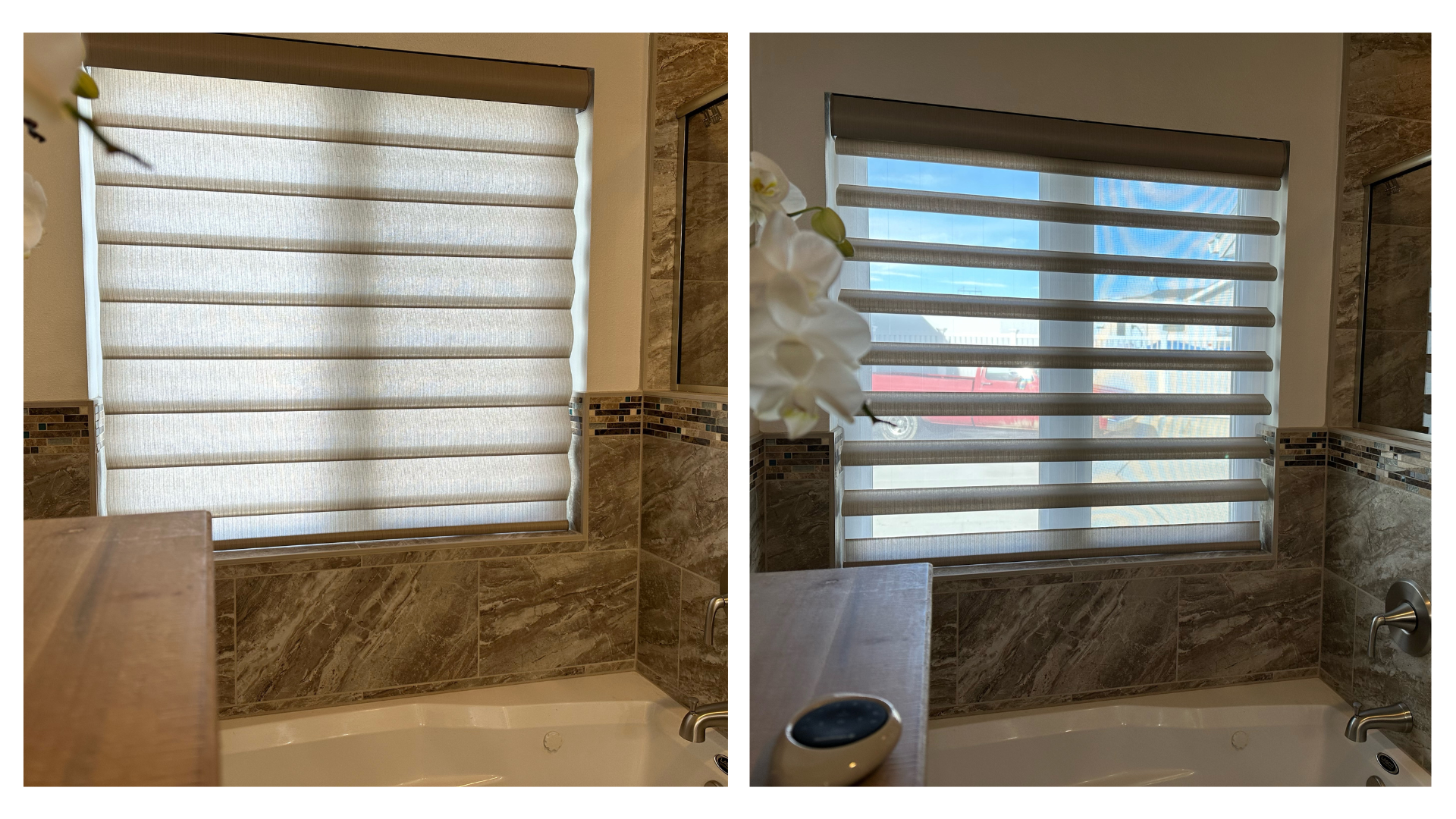 window treatments installation in bathroom